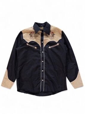 Vintage Espuela de Oro Western Pearl Snap Shirt Men’s Size M/38 Bull Rider